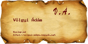 Völgyi Ádám névjegykártya